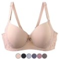 thumbnail image 1 of EaskTriop Womens Bras Full Coverage Lace Trim T-Shirt Bra Supportive Seamless Padded Underwire Everyday Bra with Adjustable Straps, 1 of 6