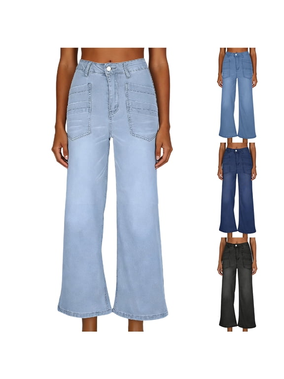 Womens Dress Pants High Waisted Wide Leg Work Trousers with Pockets Business Casual Straight Utility Slacks Pant