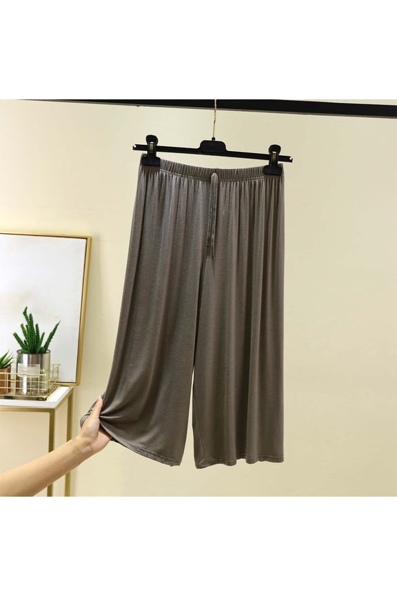 Womens High Waisted Wide Leg Pants Flowy Palazzo Trousers Business Casual Work Slacks Stretchy Lightweight Loose capri pants