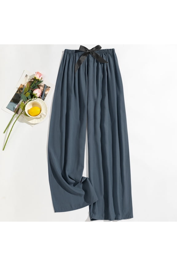 Womens Palazzo Pants High Waisted Wide Leg Dress Pants Business Casual Work Trousers Stretchy Flowy Elastic Waist Office Slacks