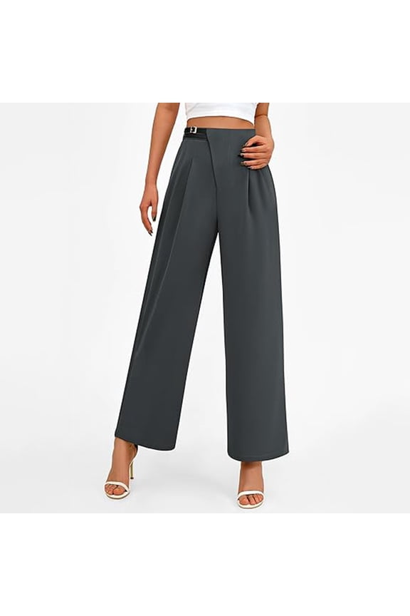 Womens Palazzo Pants High Waisted Wide Leg Flowy Trousers with Pockets Vacation Beach Loose Dressy Casual Stretchy Slacks 2026