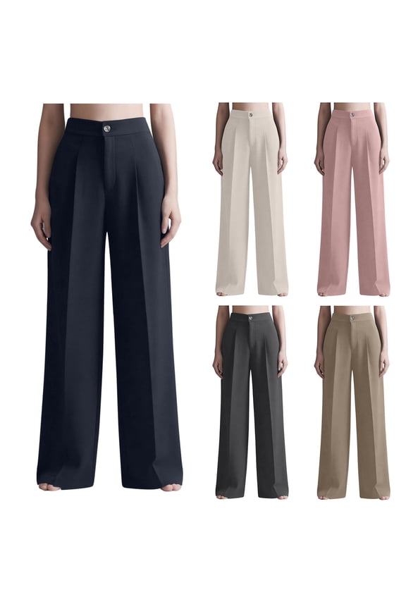 Womens Wide Leg Palazzo Pants High Waisted Flowy Dress Trousers Business Casual Work Slacks with Pockets Stretchy Outfit 2026