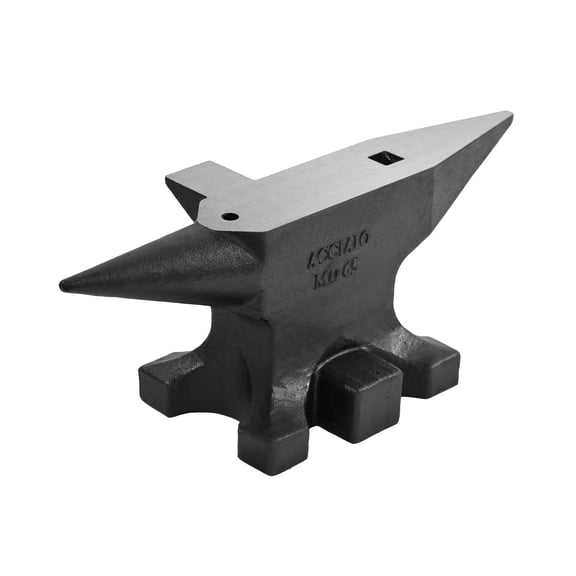 Easmvetaln 65Lbs Cast Steel Anvil with Round Horn, Sharp Corner and Step, Anvils for Blacksmithing, Black