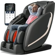 Easpearl Massage Chair Full Body Zero Gravity Shiatsu Massager with SL Track,Heat (Black)
