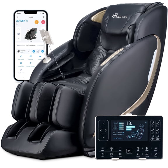 4D Full Body Massage Chair with Electric Footrest Zero Gravity Shiatsu Recliner with Heating, Thai Stretch, SL Track, Black - Upgrade Model (R8089 )