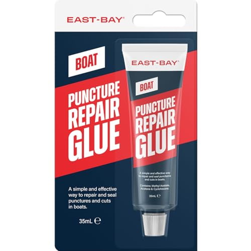 East-Bay Boat Puncture Repair Kit | Heavy Duty Puncture Repair Glue for Boat, , Canoe, & Paddle Board | Liquid Rubber Repair Patch for Inflatable Watercraft | PVC Glue | Quick & Easy Repair