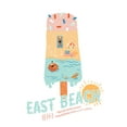thumbnail image 1 of East Beach, Bald Head Island, North Carolina, Summer Ice Cream Scene (12x18 Wall Art Poster, Room Decor), 1 of 3
