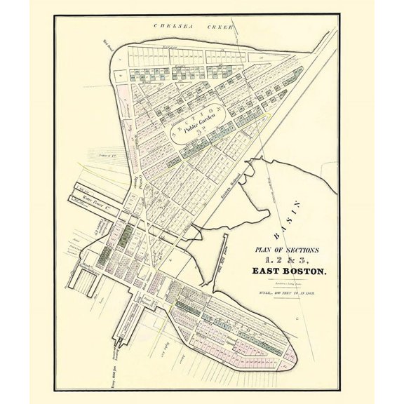 East Boston Massachusetts - Pendleton 1834 by Pendleton (24 x 27)