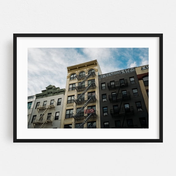 East Broadway Architecture, Chinatown - Manhattan New York Photography Black Framed Wall Art Print 16 x 24 inches