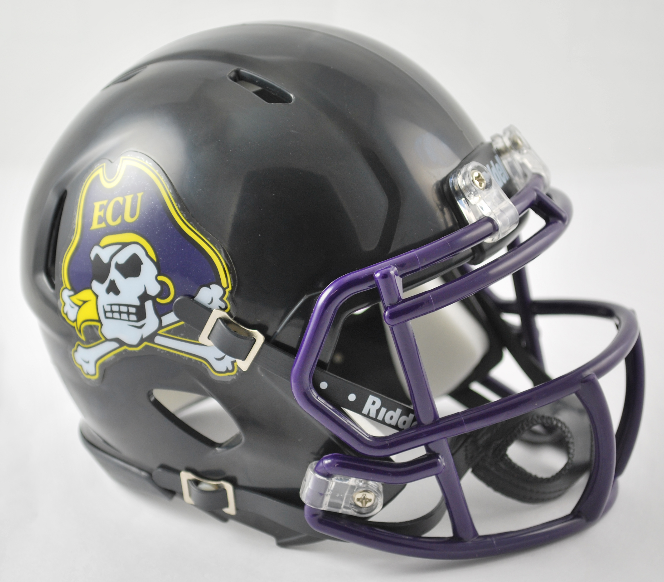 East Carolina Pirates Black Riddell NCAA Speed Mini Helmet