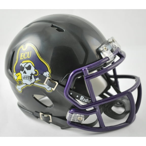 East Carolina Pirates Black Riddell NCAA Speed Mini Helmet