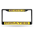 thumbnail image 1 of East Carolina Pirates Black Metal Laser Cut License Plate Frame, 1 of 8