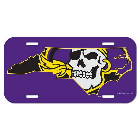East Carolina Pirates Official NCAA 12 inch x 6 inch Plastic License Plate by WinCraft