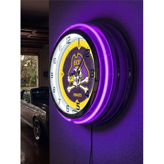 East Carolina University 19" Double Neon Wall Clock
