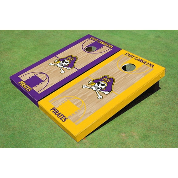 East Carolina University Alternating Basketball Court Custom Cornhole Board