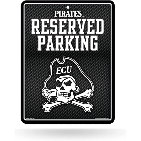 East Carolina University Pirates ECU Metal Parking Sign, Carbon Fiber Design 8.5x11 Inch