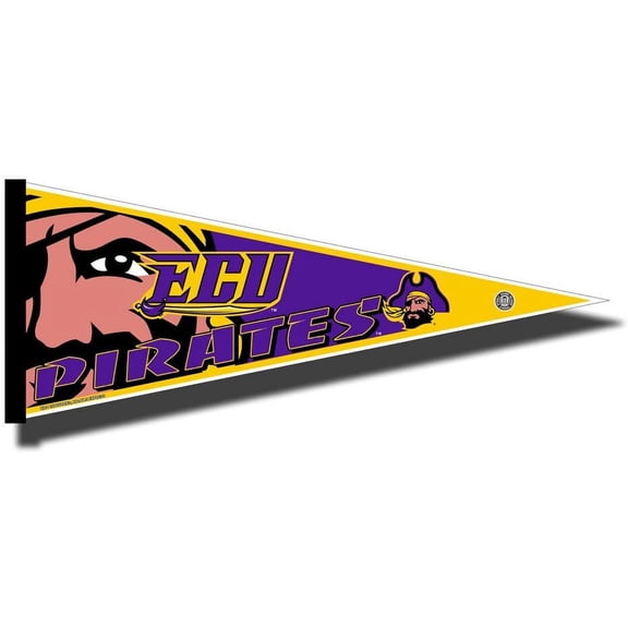 East Carolina University Pirates ECU Soft Felt Pennant, Primary Design, 12x30 Inch, Easy To Hang