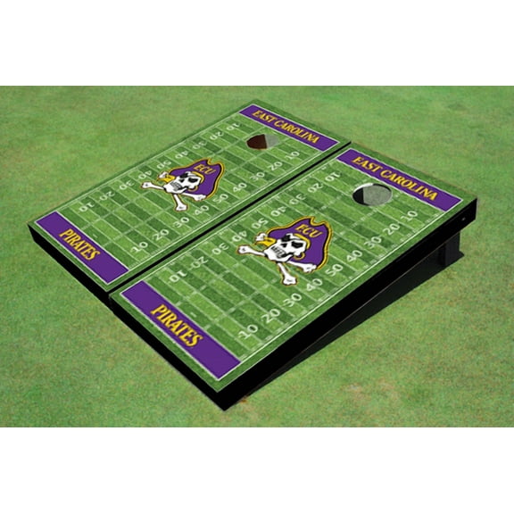 East Carolina University Purple Matching Football Field Custom Cornhole Board