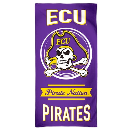 WinCraft NCAA East Carolina Pirates NCAA ECU Pirates Fiber Beach Towel 9lb 30" x 60" Stripe, Multi Color, na