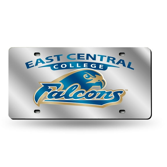 East Central College NCAA Falcons Acrylic License Plate Laser Tag