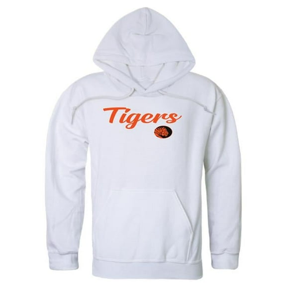 East Central University Tigers Script Hoodie, White - Small