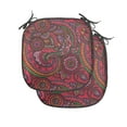 thumbnail image 1 of East Chair Seating Cushion Set of 4, Pattern Based on Traditional Vintage Twists Lines Spirals, Seat Pads for Office with Anti-slip Backing, 16"x16", Dark Coral Orange Green, by Ambesonne, 1 of 7