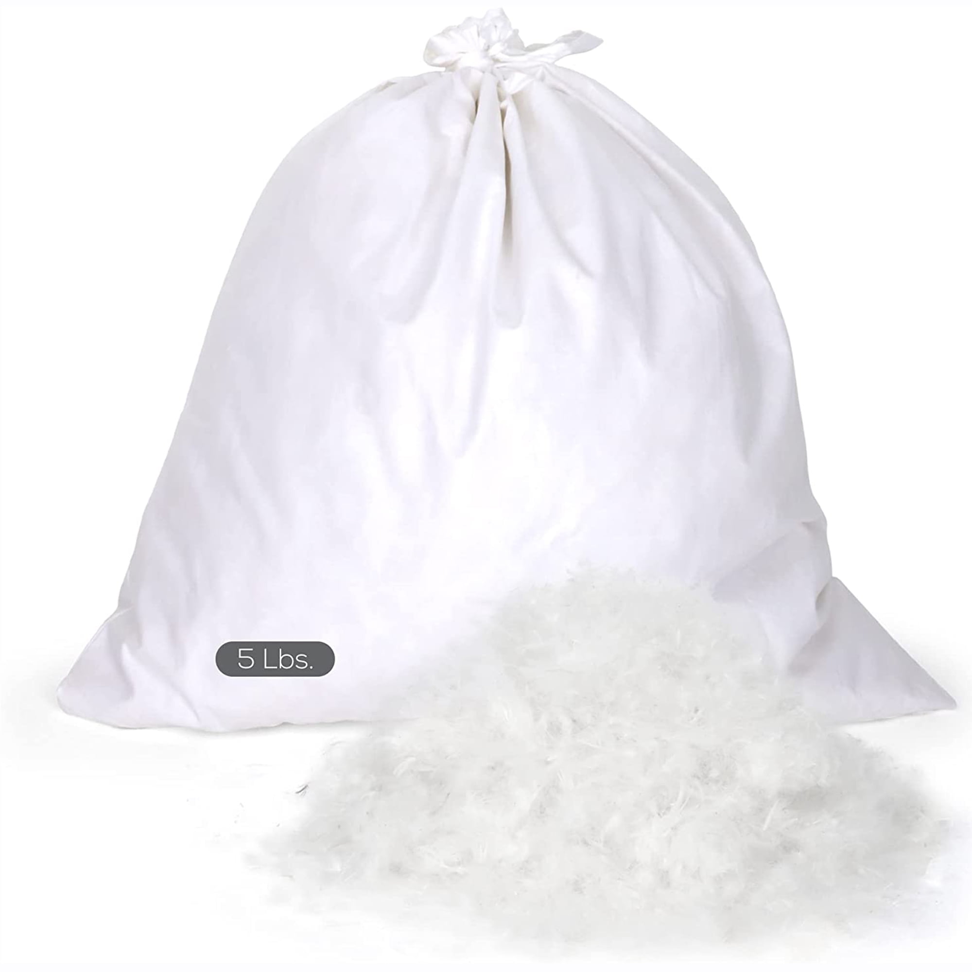 East Coast Bedding 10/90 Blend White Goose Down Pillow Filler Stuffing, 5-lb Bulk