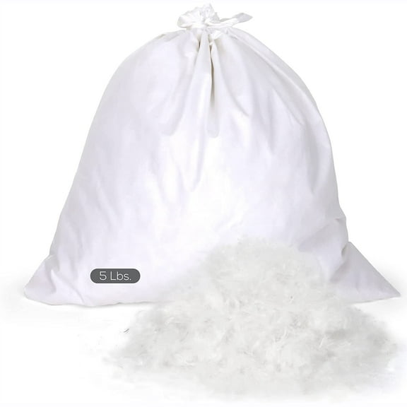 East Coast Bedding 10/90 Blend White Goose Down Pillow Filler Stuffing, 5-lb Bulk