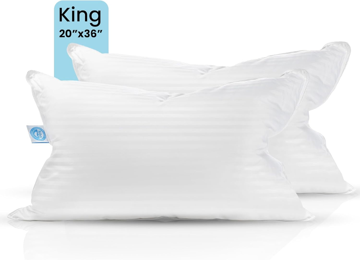 East Coast Bedding 50/50 Goose Down Feather Pillows Medium Support King