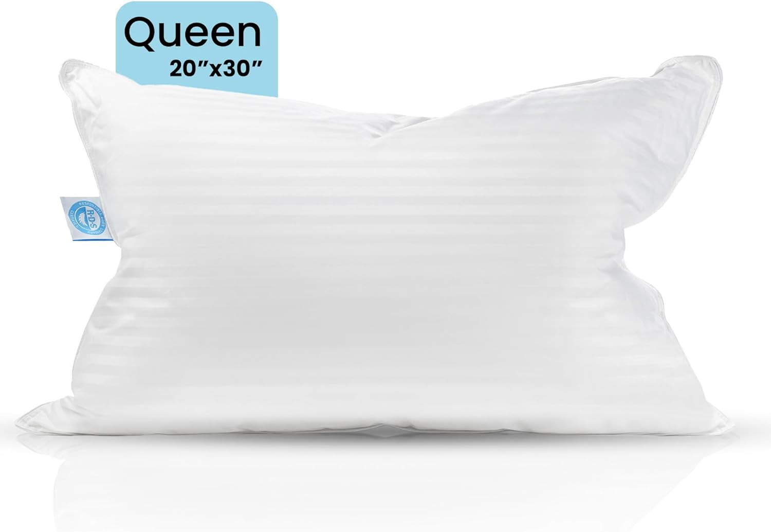 Queen Size White Cotton Goose Feather Down Pillow