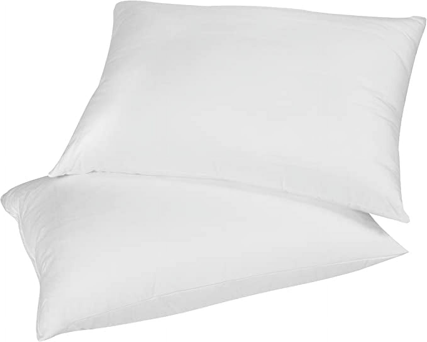 King Size White Goose Down Feather Pillow Set with Cotton Shell