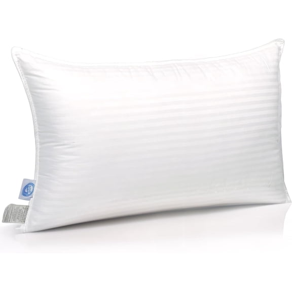 East Coast Bedding Goose Down Feather Pillows Medium Support 100% Cotton 300TC Pack of 1, King Size 20x36 Inch