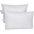 thumbnail image 1 of East Coast Bedding Goose Down Feather Pillows Medium Support 100% Cotton 300TC Pack of 2, Standard Size 20x26 Inch, 1 of 8