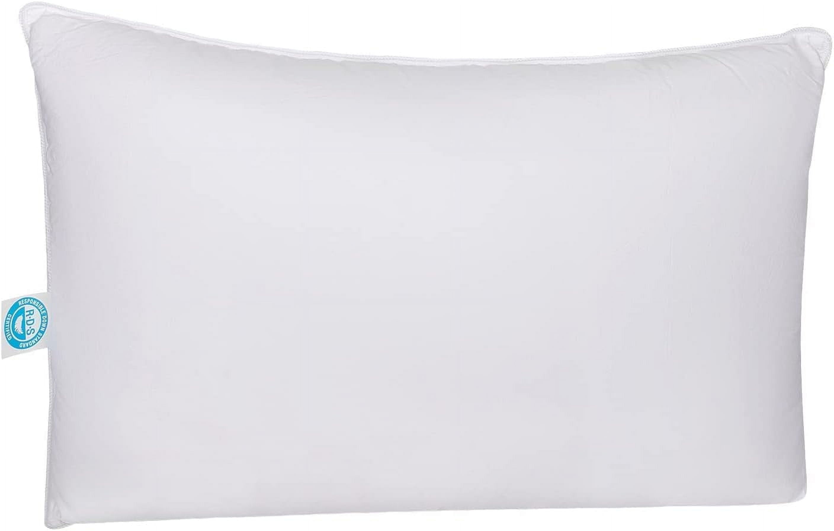 King Size White Goose Feather Down Pillow with Cotton Cover