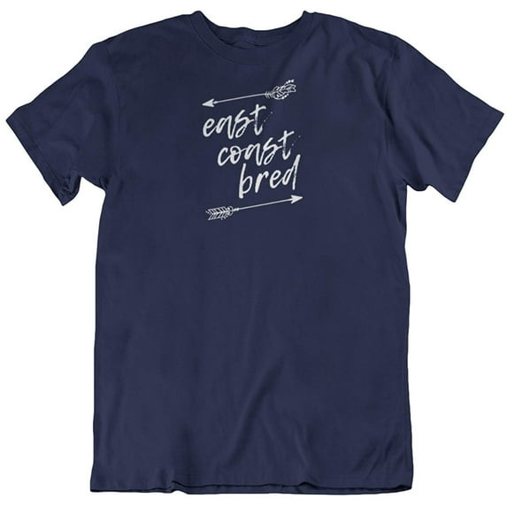 East Coast Bred. Cool Unisex Printed T-Shirt for Men and Women Navy