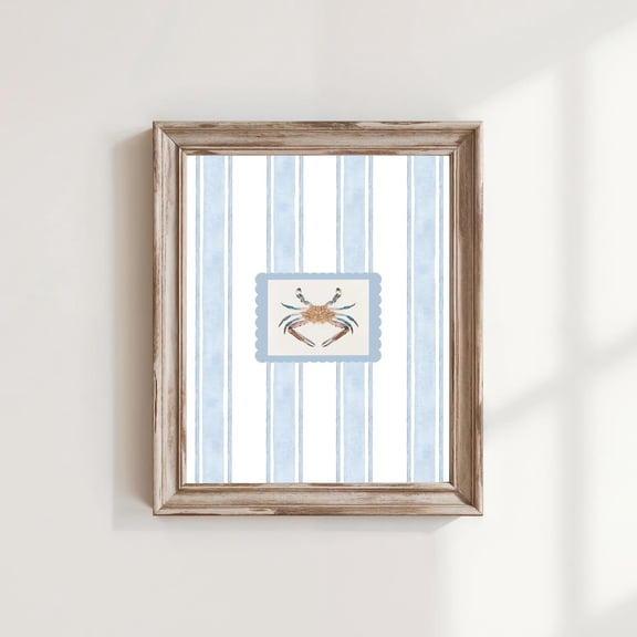 East Coast Grandmillennial Print Nantucket Beachy Wall Art Crab Wall Art Coastal Granddaughter Beach House Decor Nautical Nursery
