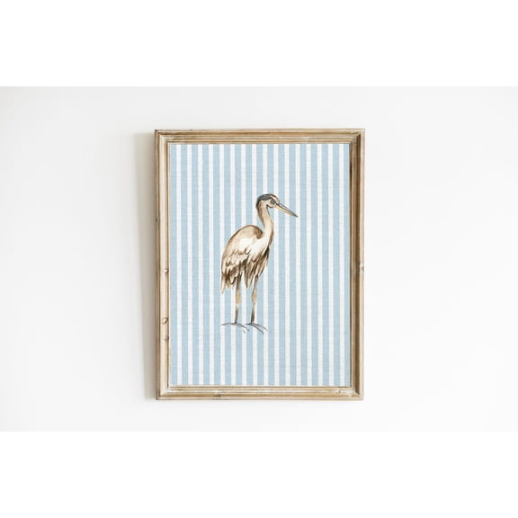 East Coast Grandmillennial Print Nantucket Prints Beachy Wall Art Heron Wall Art Coastal Granddaughter Beach House Decor Bird Wall Art