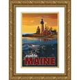 thumbnail image 1 of East Coast Licensing 13x18 Gold Ornate Wood Framed with Double Matting Museum Art Print Titled - Maine, 1 of 4