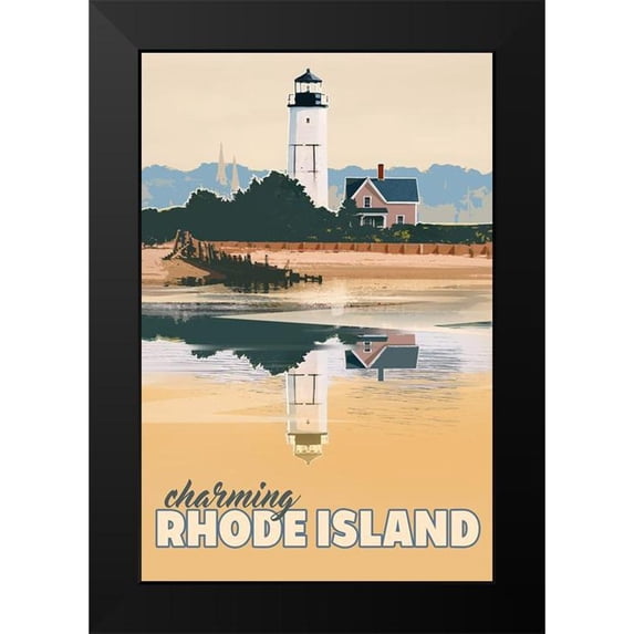 East Coast Licensing 17x24 Black Modern Framed Museum Art Print Titled - Rhode Island
