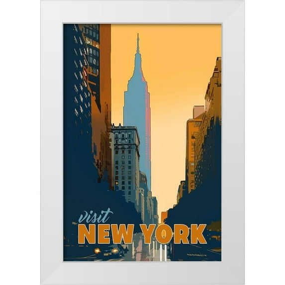 East Coast Licensing 17x24 White Modern Wood Framed Museum Art Print Titled - New York