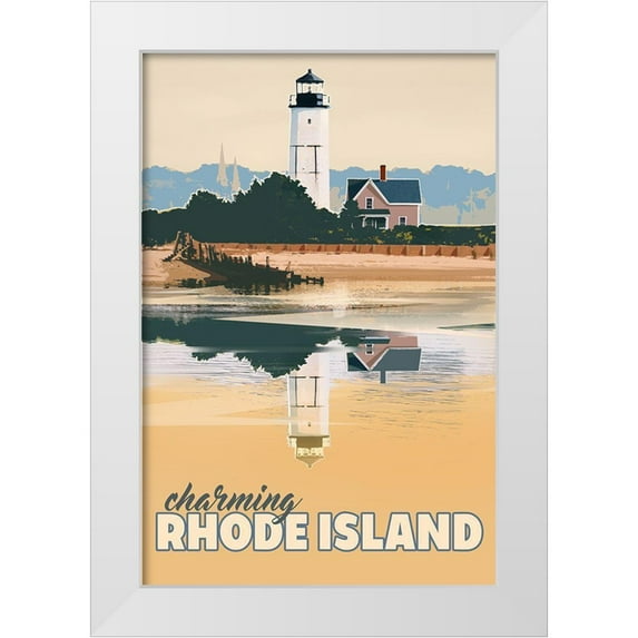 East Coast Licensing 17x24 White Modern Wood Framed Museum Art Print Titled - Rhode Island