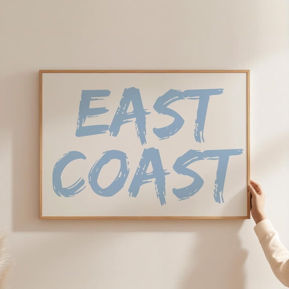 East Coast Print, Beach House Coastal Granddaughter Decor, Coastal Cowgirl Wall Art, Light Blue Wall Art, Wall Art, Modern Wall Decor, 24x36 UNFRAMED