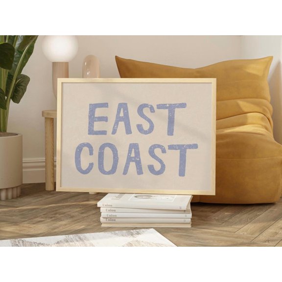 East Coast Print Coastal Cowgirl Decor Coastal Wall Art Text Poster Print Coastal Cowgirl Aesthetic Trendy Wall Art Blue Wall Art, Modern Wall Decor, 8x12 UNFRAMED