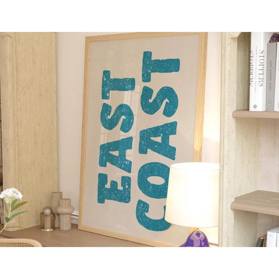 East Coast Print Coastal Cowgirl Decor Coastal Wall Art Text Poster Print Coastal Cowgirl Aesthetic Trendy Wall Art Green Wall Art, Modern Wall Decor, 8x12 UNFRAMED