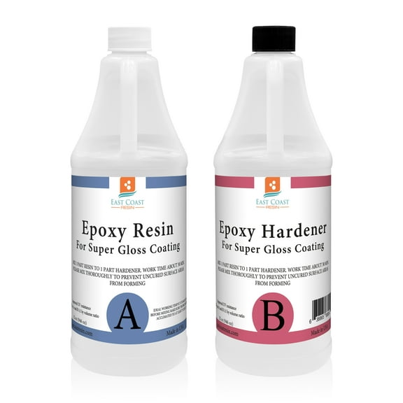 East Coast Resin Epoxy 64 Oz Kit. for Super Gloss Coating and Tabletops