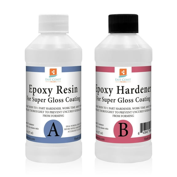 East Coast Resin Epoxy Kit Super Gloss Epoxy Adhesive, 16 oz, 2 Pieces