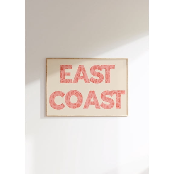 East Coast Seashell Print: Pink Coastal Wall Art Unframed Paper Print