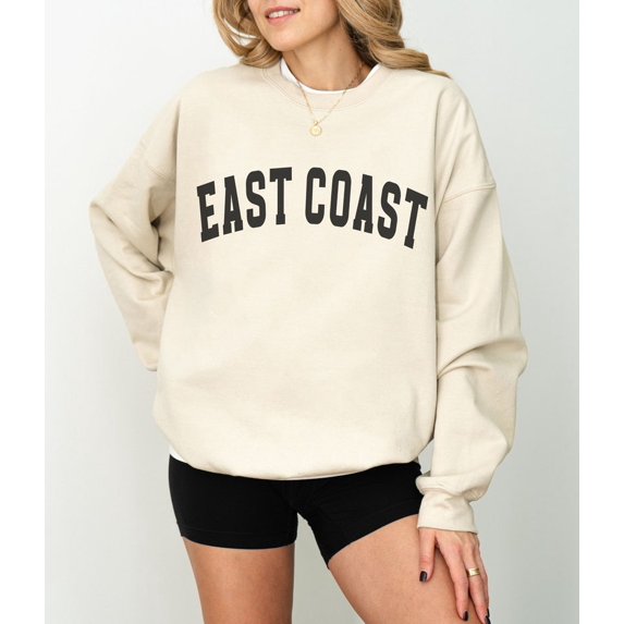 East Coast Sweatshirt, East Coast Travel Crewneck, Trendy Varsity Sweatshirt, Aesthetic College Crewneck, Oversized Sweater, East Coast Shirt All Size S-5Xl