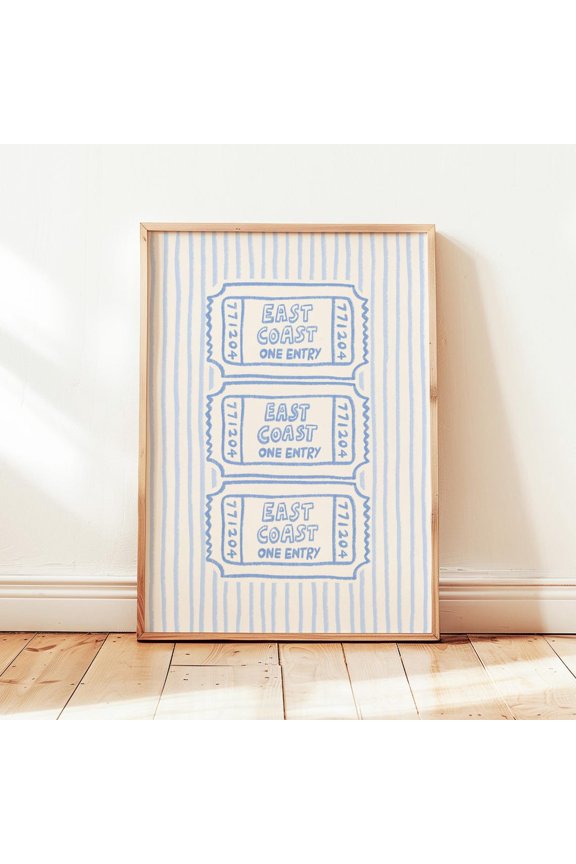 East CoastWall Art Beach Ticket Poster Art