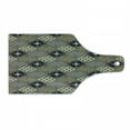 thumbnail image 1 of East Cutting Board, Indonesian Javanese Style Batik Pattern Wavy and Floral Design Old Fashioned Tile, Decorative Tempered Glass Cutting and Serving Board, Wine Bottle Shape, Tan Black, by Ambesonne, 1 of 1